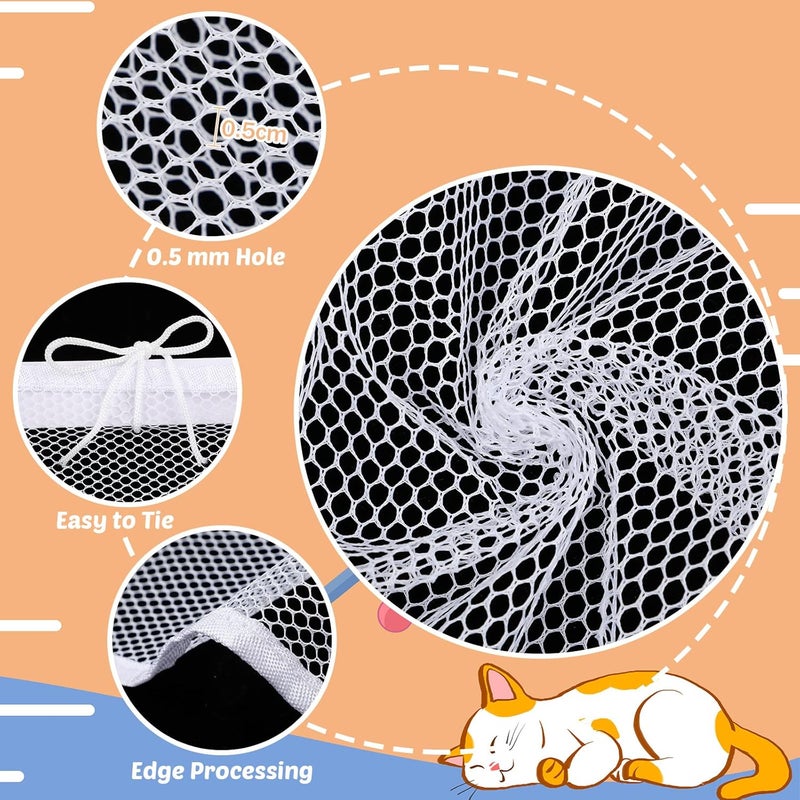 Shappy Balcony Net for Pets 16.5 ft x 2.5 ft Anti Fall Cat Dogs Netting Balcony Mesh Fence Net Screen Protection Crib Mesh for Pets Patios Stairway Clear Stair Banister Guard Apartment(White) - Image 4